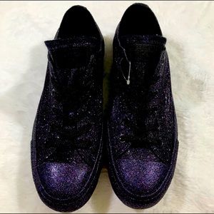 CONVERSE purple glitter chuck lo low top sneakers